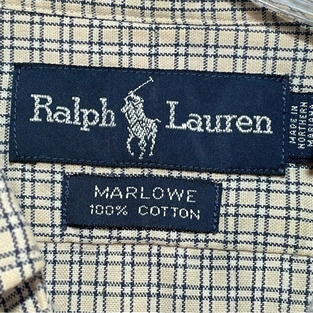 Polo Ralph Lauren Marlowe Mens Gingham Plaid Short Sleeve Shirt Size Large
